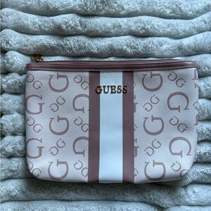 GUESS Blush and White Cosmetic Bag
